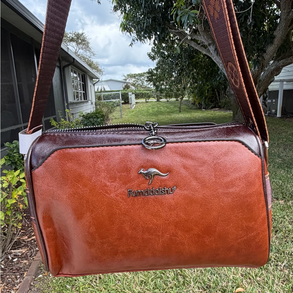 FUMDDAISHU FASHION Soft Leather Crossbody Versatile Boston Bag In Brown - Picture 9 of 16